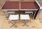 УЦІНКА! Стіл і стільці для пікніка Folding Table Темне дерево (УЦ-No-173), фото 2