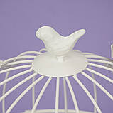 Декоративні білі клітини для птахів із металу, набір 2 шт. 45 см і 35 см. Весільний, святковий декор, фото 4