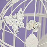 Декоративні білі клітки для птахів з металу, набір 2 шт. 45 см і 35 див. Весільний, святковий декор, фото 5