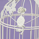 Декоративні білі клітини для птахів із металу, набір 2 шт. 45 см і 35 см. Весільний, святковий декор, фото 6