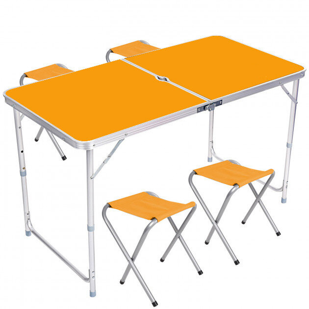 Стіл і стільці для пікніка Folding Table Помаранчевий, фото 1