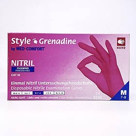 Рукавички нітрилові Style (рожеві, розмір M, упаковка 100 штук)