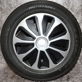 Ковпаки на колеса. Ковпаки колісні ARGO R16 PLATIN Silver/Black. Колпаки на диски