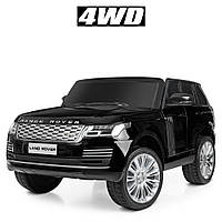 Детский электромобиль Land Rover (4 мотора по 35W, 2 аккум12V7AH, MP3, USB) Джип Bambi M 4175EBLRS-2 Черный