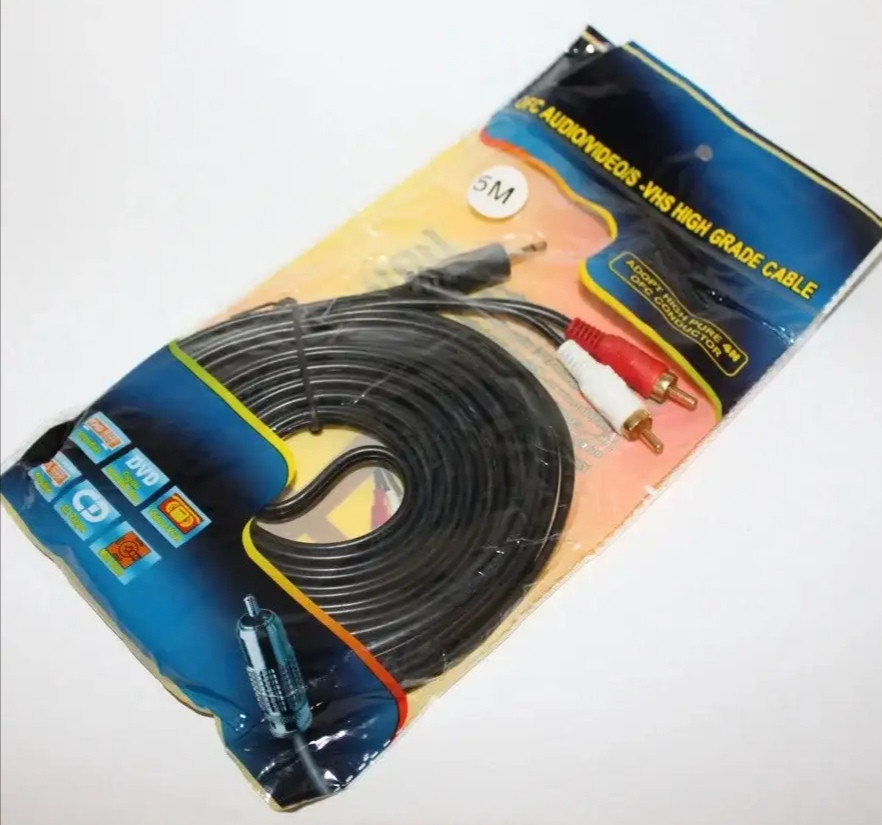 5 метра Кабель 3,5 mm 2RCA Аудіо Шнур, фото 1