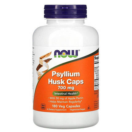NOW Foods Psyllium Husk Caps 700 mg 180 VCaps, фото 1