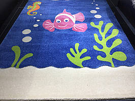 160*230 см Fulya Немо дитячий килим з рибкою на підлогу, стіну, синього кольору, килим у дитячу кімнату