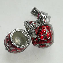 Металева підвіска Кулон-відкривачка 20 х 12 мм сріблястий з червоним