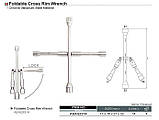 Ключ балонний хрест 17*19*21*22 мм складаний TOPTUL AEAQ2214, фото 2