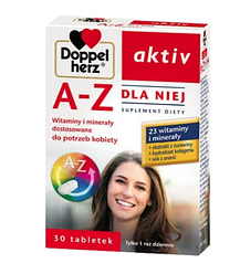 Doppelherz Aktiv A-Z Dla Niej Вітамінний комплекс Вітаміни Для жінок 30 таб Доставка з ЄС