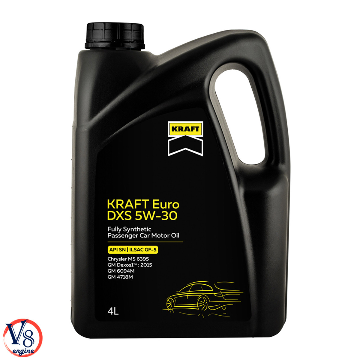 Моторна олива KRAFT Euro DXS 5W-30 синтетична SN GM Dexos1 GM 6094M GM 4718M Chrysler MS 6395 (708435) 4л