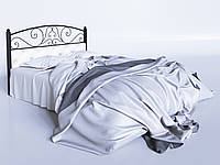 Кровать металлическая Астра двуспальная, кованая металлическая кровать двуспальная с мягким изголовьем