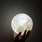 Сенсорна настільна лампа RGB, з USB, Місяць Magic 3D Moon / Настільний нічник на дерев'яній підставці, фото 5