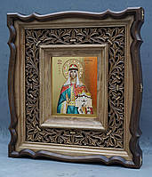 Фігурний кіот з внутрішньої різьбленою дерев'яною рамою, фото 2