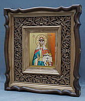 Фігурний кіот з внутрішньої різьбленою дерев'яною рамою, фото 5