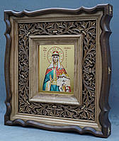 Фігурний кіот з внутрішньої різьбленою дерев'яною рамою, фото 6