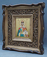 Фігурний кіот з внутрішньої різьбленою дерев'яною рамою, фото 3