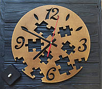Часы настенные "Пазл", из фанеры с морилкой, цвет "орех"