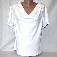 Новая белая женская блузка, футболка из вискозы oversize р.50-52