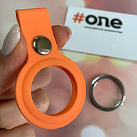 Брелок для AirTag с кольцом силиконовый чехол брелок на аиртаг оранжевый SLT