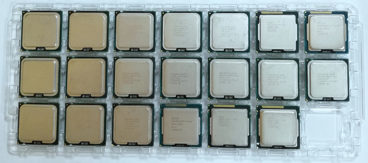 Лот процесорів 19 шт. E2100/6600/8400 G630/2020T Q6600/8200/9300 i5-2500/3470S Socket 775/1155 Б/В