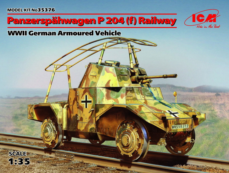 Пластикова модель 1/35 ICM 35376 француський бронеавтомобіль Panzerspähwagen P 204(f) залізнична версія