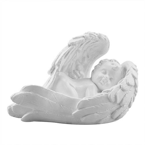 Статуетка Ангелик на крилі (S) білий (гіпс) AN0722(G), фото 1