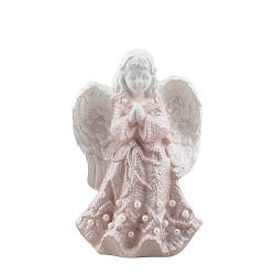Статуетка Ангелик в молитві з перлинками (гіпс) AN0036-2(G)