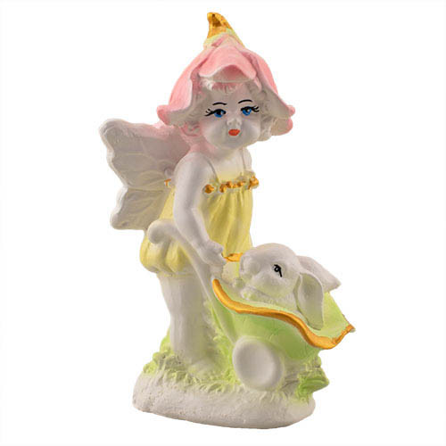 Статуетка Ельф із зайчиком кольоровий (гіпс) AN0718-5(G), фото 1