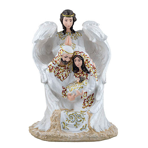Статуетка Божа родина з ангелом кольорова (гіпс) R0235-4(G), фото 1