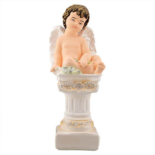 Статуетка Ангел на колоні кольоровий (гіпс) AN0020-1(G), фото 1