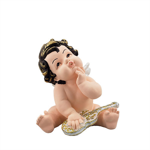 Статуетка Ангелик з гітарою кольоровий (гіпс) AN0714-4(G), фото 1
