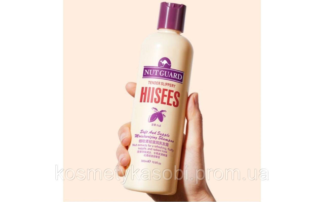 Шампунь для волос Hiisees Soft and supple moisturizing shampoo с маслами ореха Макадамии и Авокадо 300 мл - фото 2 - id-p1421520125