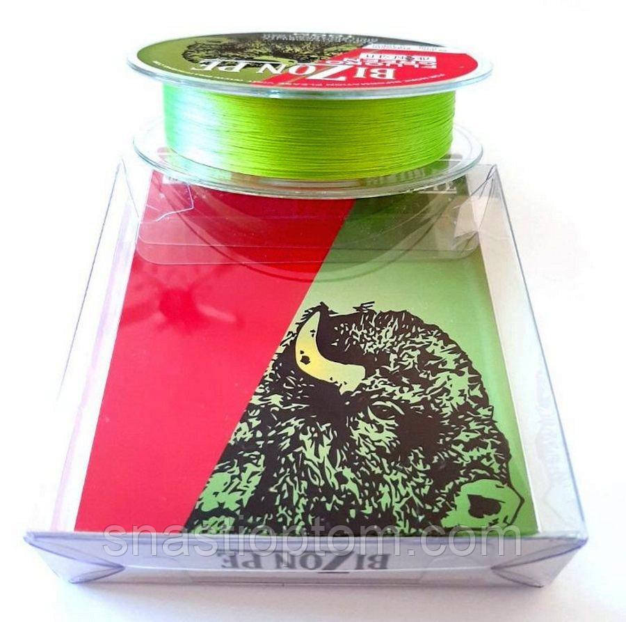 Плетений шнур BIZON PE FLUORO GREEN, перетин 0,36, 100м