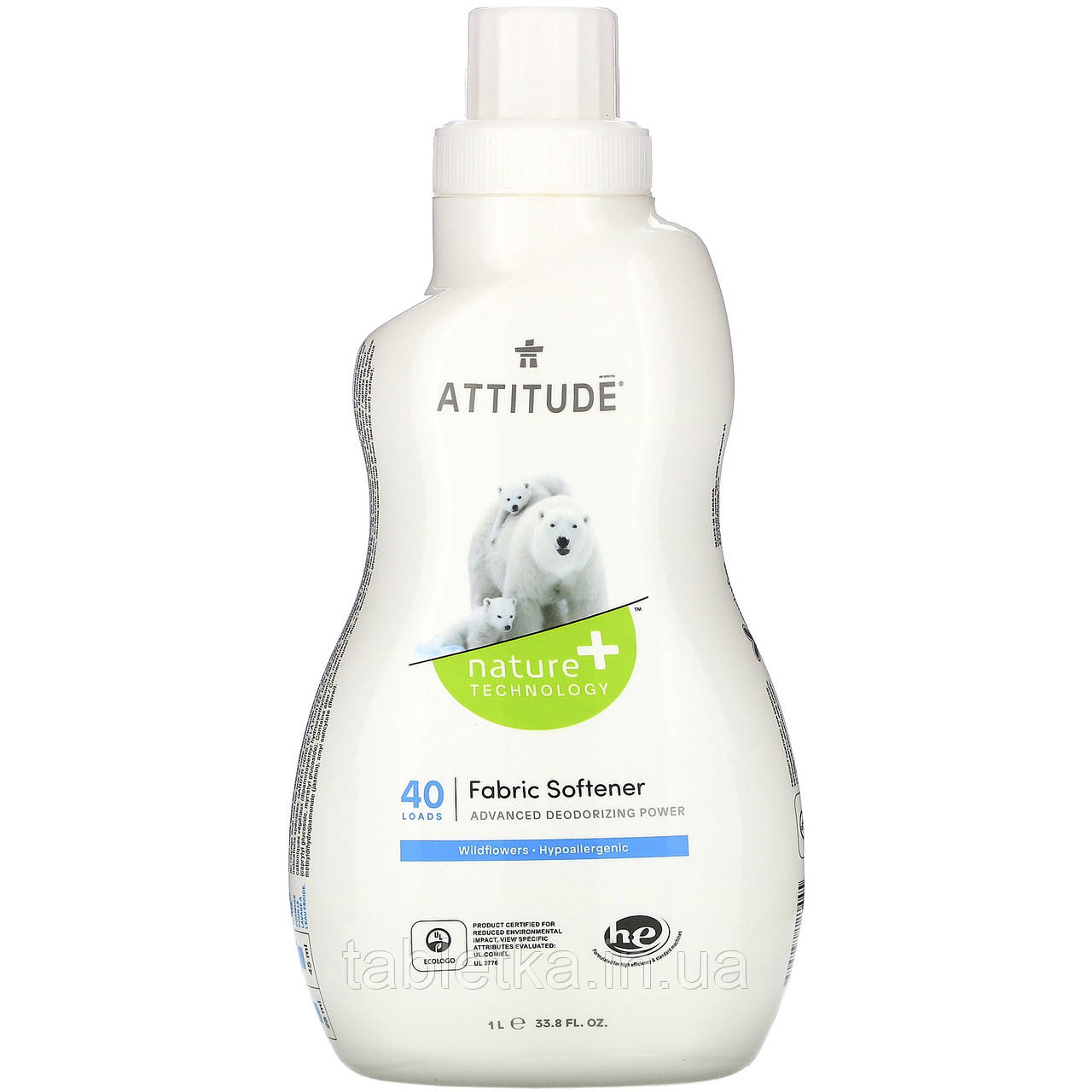 ATTITUDE, Fabric Softener Wildflowers, 40 Loads, 33.8 fl oz (1 l) Київ
