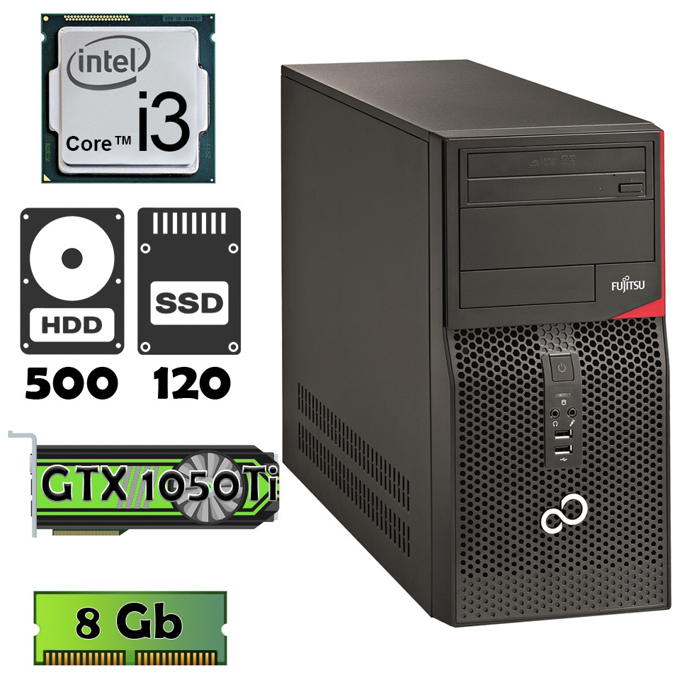 Fujitsu P420 (i3 4130 • GTX1050 Ti • 8Gb • 500Gb • ssd 120Gb) БУ