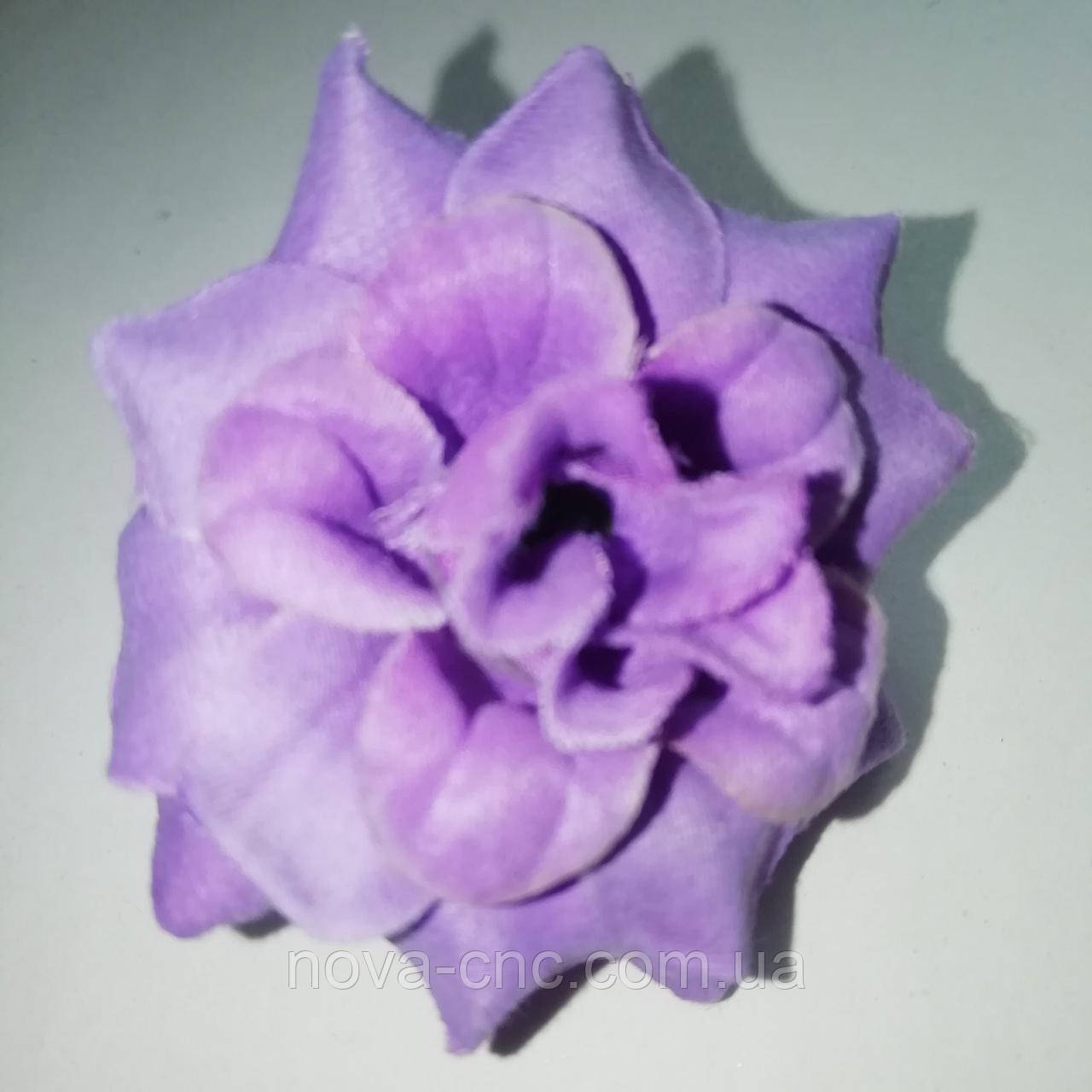 Головка квітки троянди, тканинний бузковий 45 мм