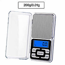 Ваги кишенькові (ювелірні) з гумовими кнопками LUX Pocket Scale MH-200, 200g/0.01 g, фото 5
