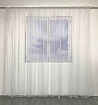 Гардини для вітальні, модні тюлі на вікна, тюлі в дитячу кімнату, тюлі на кухню Білий ALBO 500x270 cm (T-F-5)