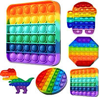 Іграшка Антистрес Бульбашки Big Pop It Гігант Кольори Веселки