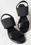 Trendy! Стильні жіночі чорні шкіряні босоніжки на підборах 5,5 см, фото 8
