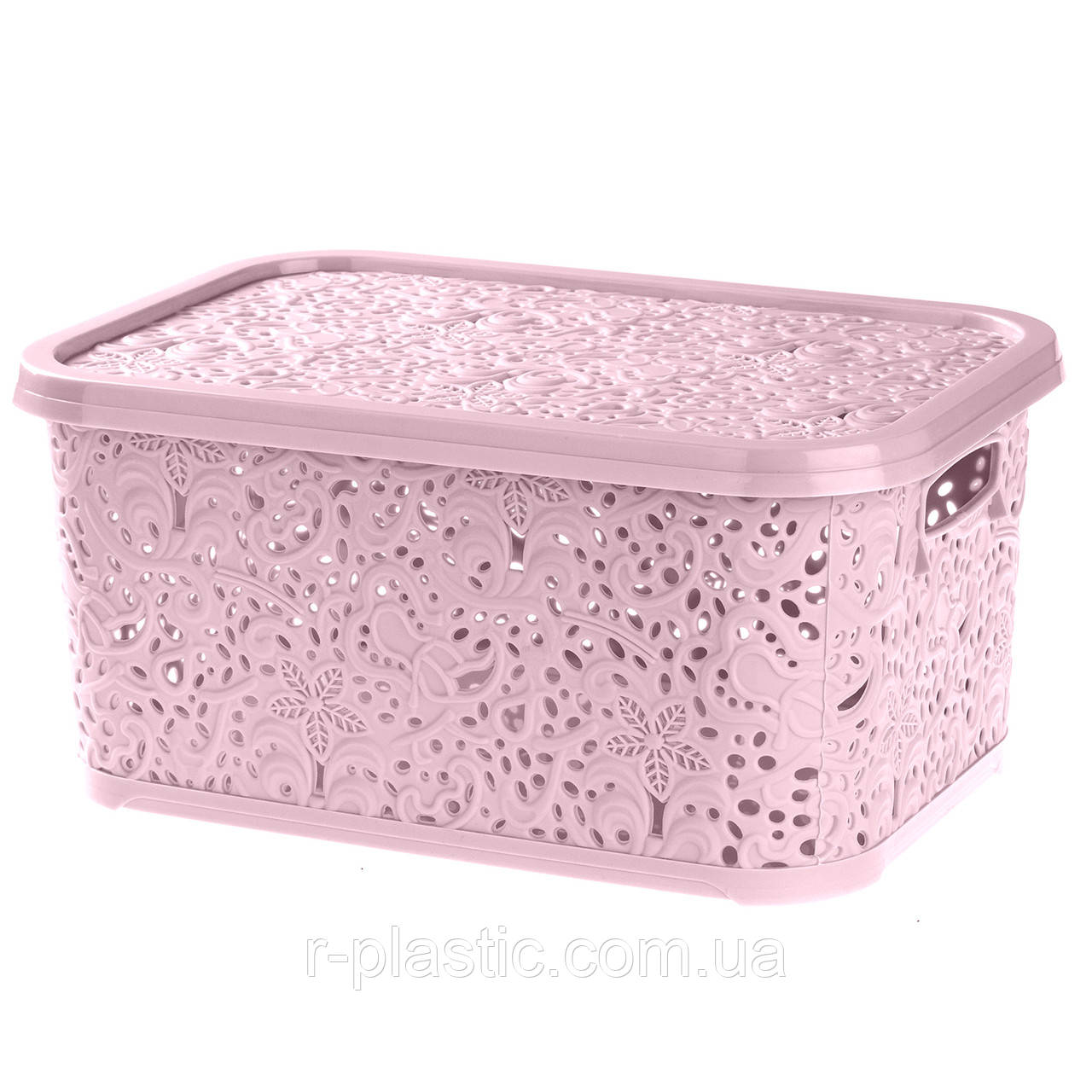 Кошик R-Plastic "Ажур" 22л 43,5*31*20,5 см рожева
