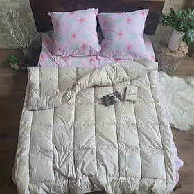 Тепла Ковдра з Premium еко-пуху двоспальна 175х210см. тканина бавовна