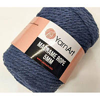 Пряжа шнур для макраме YarnArt Macrame Rope 761 джинс (ЯрнАрт Макраме Роуп)