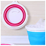 Складне силіконове кругле відро на 5л Походне туристичне для автомобіліста, фото 6