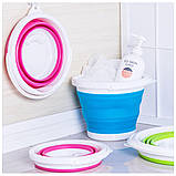 Складне силіконове кругле відро на 5л Походне туристичне для автомобіліста, фото 8