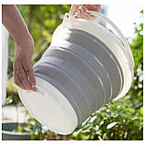 Складне силіконове кругле відро на 5л Походне туристичне для автомобіліста, фото 10