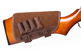 Патронташ на приклад на 4 патрони 12,16 калібр шкіра "Крейзі" + лоден