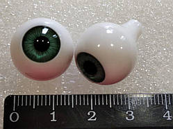 Очі акрил, реалістичні. Зелений. Діаметр 16 мм №ГР21