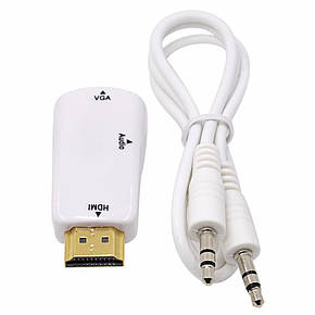 Перехідник HDMI to VGA з аудіо входом 3.5 мм, фото 1